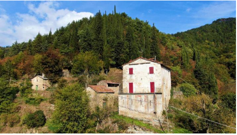 Tuscan farmhouse with outbuildings and 14 hectares near Marradi